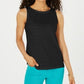 Charter Club Women's Textured Cotton Tank Top Black  Size X-Large