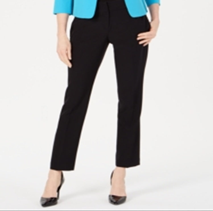 Le Suit Women's Contrast Single Button Suit Blue Size 4