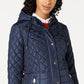 Sebby Juniors' Hooded Water-Resistant Quilted Coat Blue Size Small