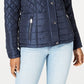 Sebby Juniors' Hooded Water-Resistant Quilted Coat Blue Size Small