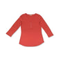 Style & Co Women's V Neck Top Orange Size Petite Medium