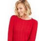 Charter Club Women's Cable Knit Cashmere Sweater Red Size Petite XL