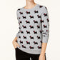 Charter Club Women's Embellished Printed Sweater Gray Size P/SM