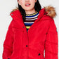 Madden Girl Junior's Hooded Faux Fur Trim Puffer Coat Red Size Large