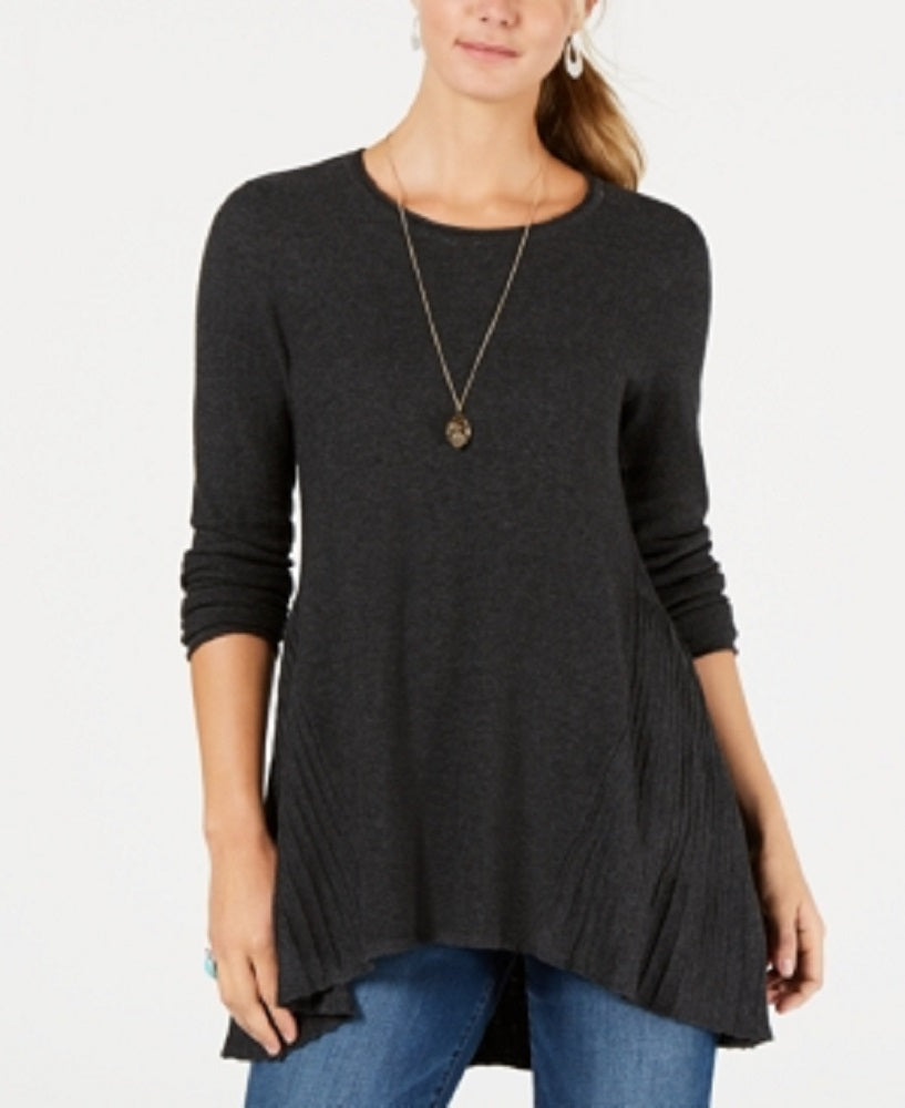 Style & Co. Women's High Low Tunic Sweater Gray Size X-Small