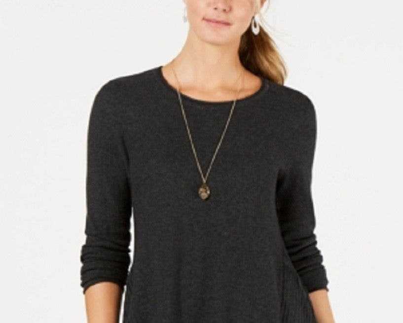 Style & Co. Women's High Low Tunic Sweater Gray Size X-Small
