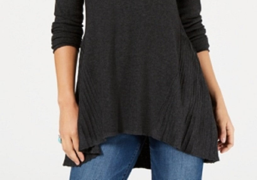 Style & Co. Women's High Low Tunic Sweater Gray Size X-Small
