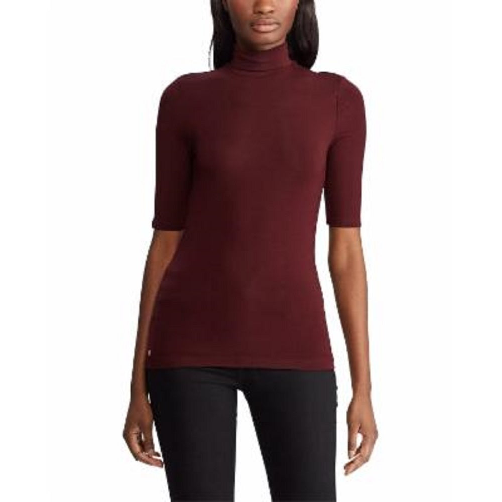 Ralph Lauren Women's 3/4 Sleeve Turtle Neck Top Red Size Petite Small