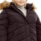 Madden Girl Junior's Plus Faux Fur Trim Hooded Puffer Coat Purple Size 3X