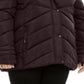 Madden Girl Junior's Plus Faux Fur Trim Hooded Puffer Coat Purple Size 3X
