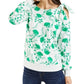 Charter Club Women's Shadow Floral Cold-Shoulder Top White Size X-Large