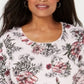Karen Scott Women's Scoop Neck Printed Top Pink Size Small