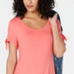 Style & Co Women's Tie Sleeve Swing Dress Red Size PP