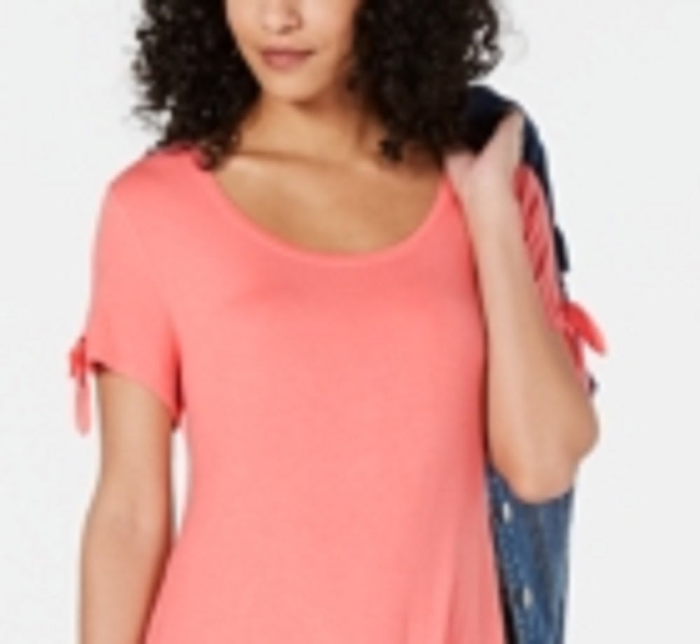 Style & Co Women's Tie Sleeve Swing Dress Red Size PP