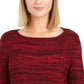 Style & Co Women's Ruffle Hem Tunic Sweater Red Size Petite L