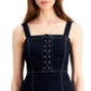 INC International Concepts Women's Lace Up Denim Dress Blue Size 6