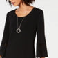 JM Collection Women's Mesh Inset Necklace Dress Black Size X-Small