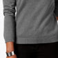 Karen Scott Women's Hardware V Neck Cotton Sweater Gray Size XX-Large