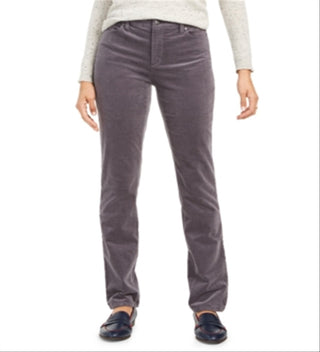 Charter Club Women's Lexington Tummy-Control Corduroy Pants Gray Size 18X4.5