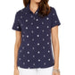 Karen Scott Women's Sailor Mix Polo Blue Size Small