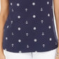 Karen Scott Women's Sailor Mix Polo Blue Size Small