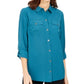 Charter Club Women's Two Pocket Shirt Green Size XX-Large