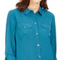 Charter Club Women's Two Pocket Shirt Green Size XX-Large