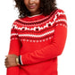 Charter Club Women's Fair Isle Crewneck Sweater Red Size Petite XL