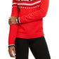 Charter Club Women's Fair Isle Crewneck Sweater Red Size Petite XL