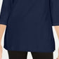 Karen Scott Women's Cotton Boat Neck 3/4 Sleeve Knit Top Blue Size Small