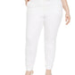 Alfani Women's Plus Extended Tab Skinny Pants White Size Petite Small