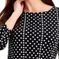 Charter Club Women's Supima Cotton Dot Print Top Black Size Large