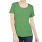 Karen Scott Women's Short Sleeve Scoop Neck Top Green Size X-Small