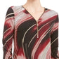 JM Collection Women's Color Block 3/4 Sleeve Zip Neck Top Black Size Petite Small