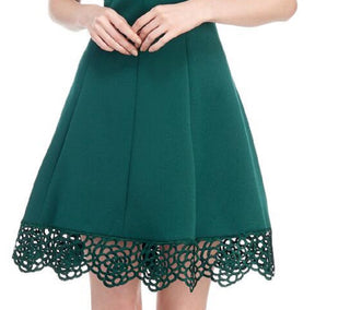 Donna Ricco Women's Scuba Fit & Flare Dress Green Size 6