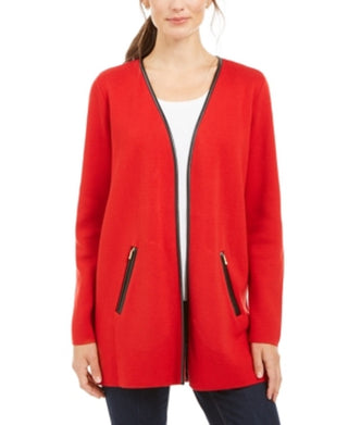 Charter Club Women's Overcoat Jacket Red Size Petite L