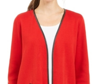 Charter Club Women's Overcoat Jacket Red Size Petite L