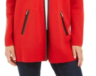 Charter Club Women's Overcoat Jacket Red Size Petite L