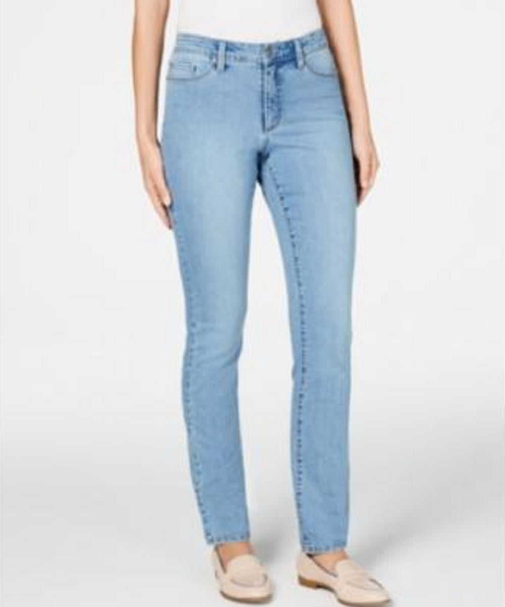 Charter Club Women's Lexington Tummy Control Straight Leg Jeans Blue Size 6