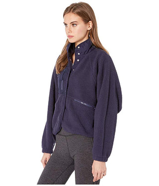 Free People Women's Hit The Slopes Jacket Blue Size Large