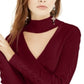 Hippie Rose Women's Long Sleeve Keyhole Top Red Size X-Small