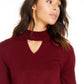 Style & Co Women's Mock Neck Keyhole Sweater Red Size Small