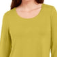JM Collection Women's Scoop Neck Top Green Size X-Large