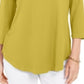 JM Collection Women's Scoop Neck Top Green Size X-Large
