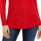 Charter Club Women's Ribbed Long Sleeve V Neck Sweater Red Size Small