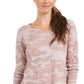 Style & Co Women's Printed Cotton Thermal Top Pink Size Petite L