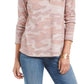 Style & Co Women's Printed Cotton Thermal Top Pink Size Petite L