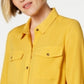 Charter Club Women's Solid Button Up Shirt Yellow Size Petite Medium