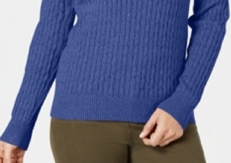 Karen Scott Women's Cotton V Neck Sweater Blue Size Large