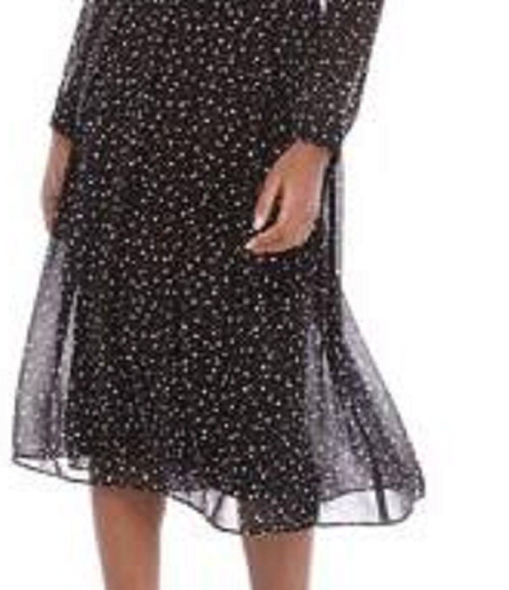 Anne Klein Women's Ritz Dot Fit And Flare Dress Gray Size 4